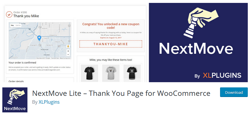 dostosuj stronę z podziękowaniami woocommerce - nextmove lite