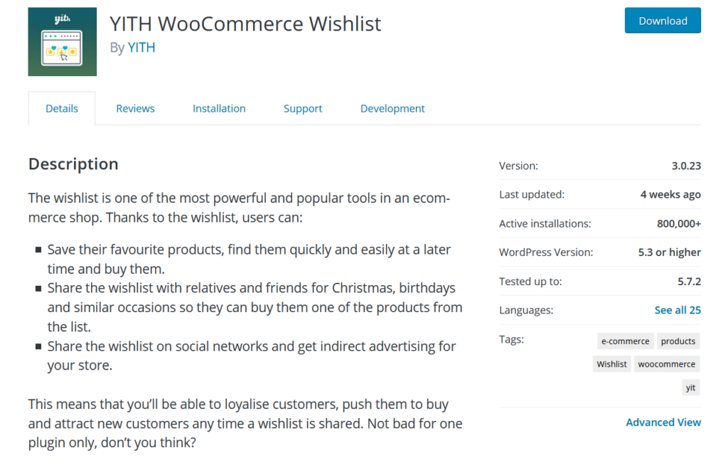 plugin per la lista dei desideri di woocommerce - yith la lista dei desideri di woocommerce