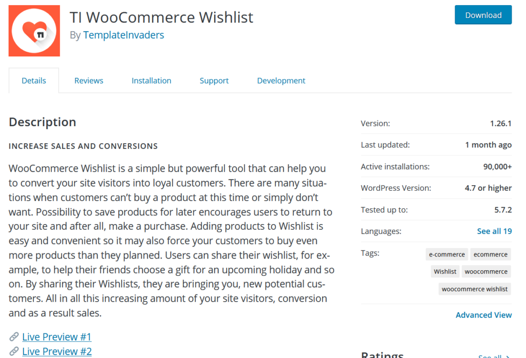 plugin per la lista dei desideri di woocommerce - lista dei desideri di ti woocommerce