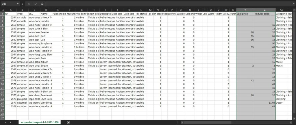 CSV 파일을 편집하여 대량으로 가격 업데이트