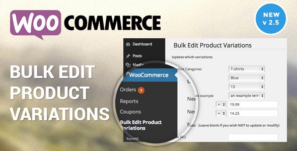 WooCommerce 일괄 수정 가변 제품 및 가격