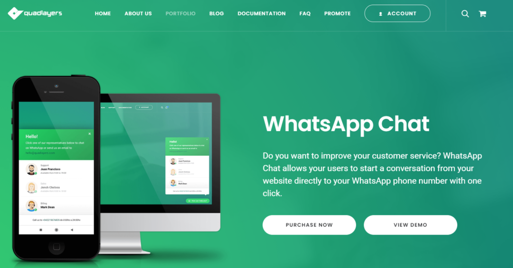 WordPress 고객 지원 플러그인 - Whatsapp 채팅