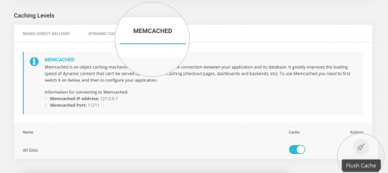 사이트그라운드 Memcached 지우기