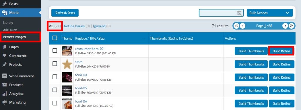 완벽한 이미지 망막 흐리게 수정 woocommerce 이미지 크기 문제