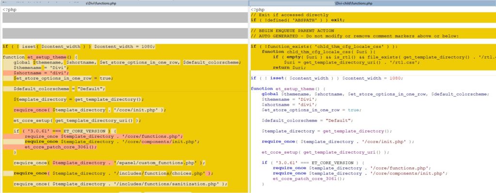 업데이트된 자식 테마 업데이트 WordPress 테마