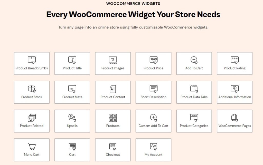 Elementor WooCommerce 블록