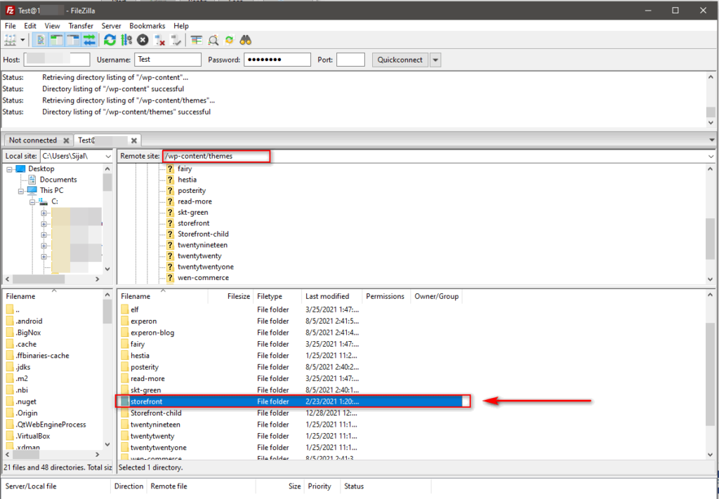 woocommerce에 사용자 정의 코드 추가 - filezilla wp