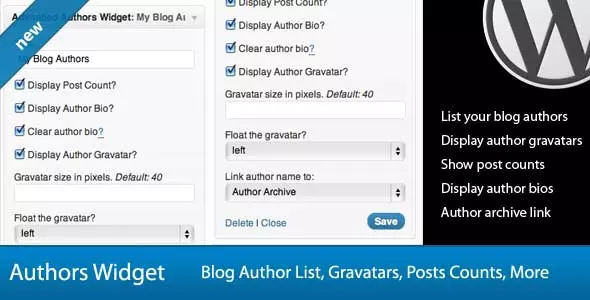 Widget Auteurs de blog avancés