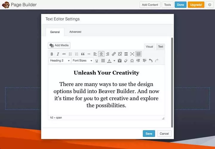 البرنامج المساعد Beaver Page Builder