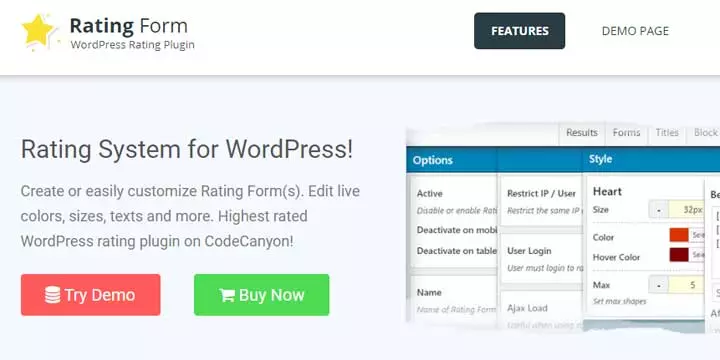 WordPress 评分表