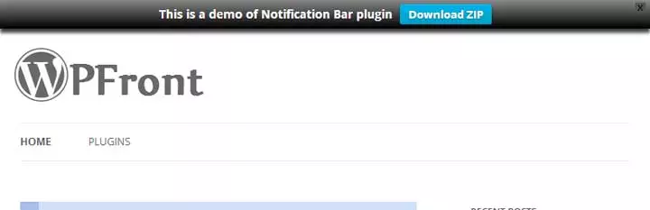 Barra de notificaciones WPFront