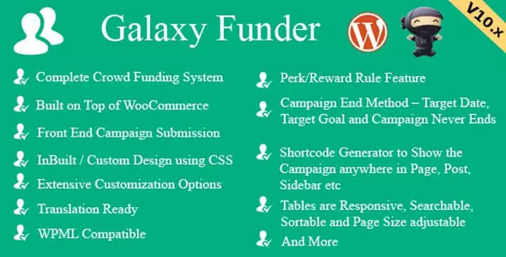 Galaxy Funder لبرنامج WordPress