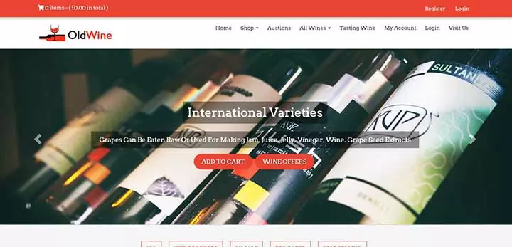 Tema WordPress per l'asta del vino vecchio