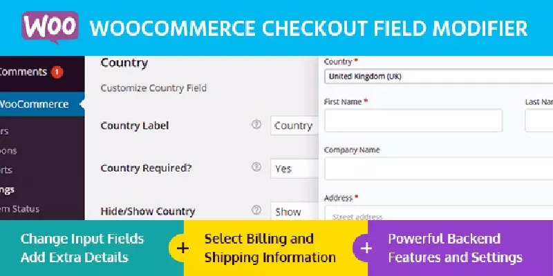 Modificateur de champ de paiement WooCommerce