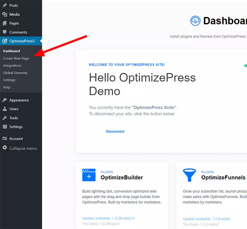 OptimizePress-Create-New-Page