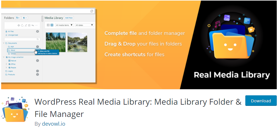 WordPress Real Media Library-미디어 라이브러리 폴더 및 파일 관리자