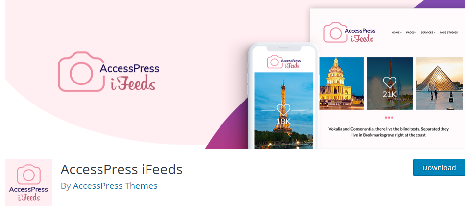 AccessPress iFeeds 최고의 Instagram 플러그인