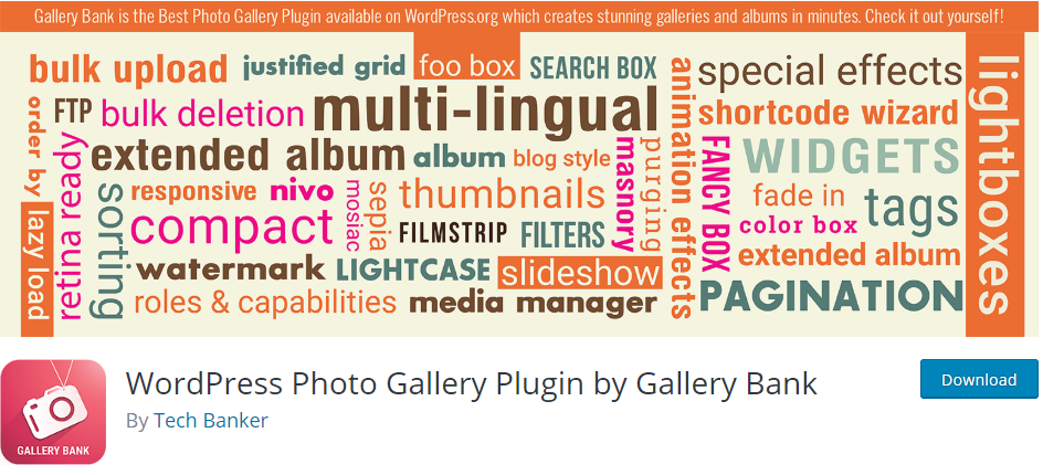 Plugin de galerie de photos WordPress par Gallery Bank