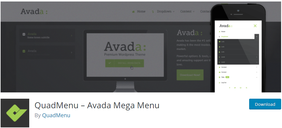 QuadMenu – Avada 메가 메뉴