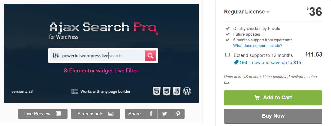 AJAX Search Pro para WordPress