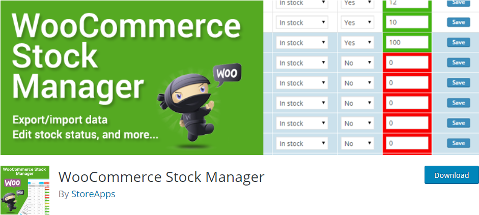 WooCommerce 주식 관리자