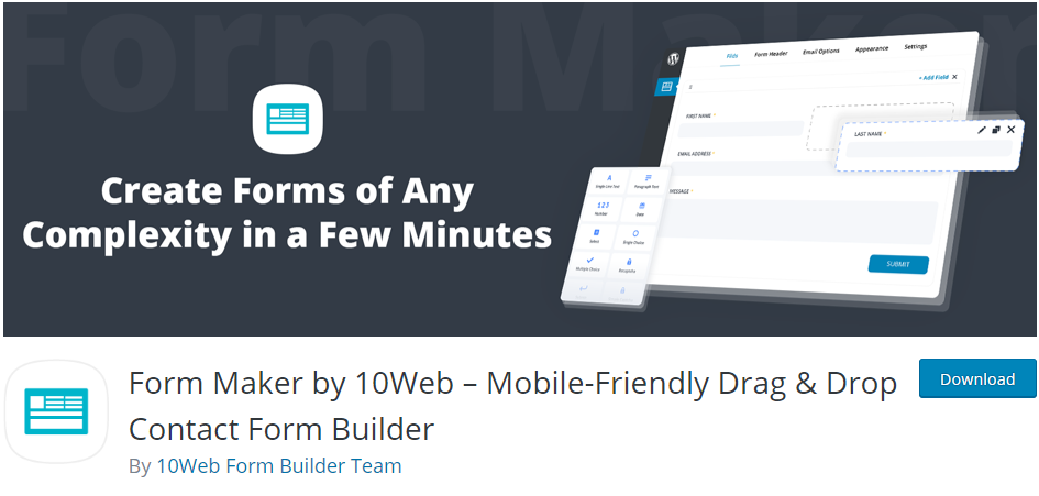 10Web의 Form Maker