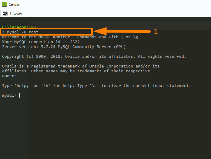 MySQL Połącz z bazą danych Wiersz poleceń – 2