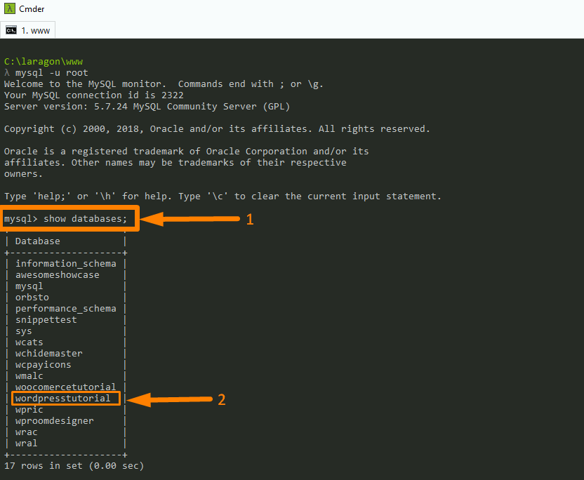 MySQL Połącz z bazą danych Wiersz poleceń – 3