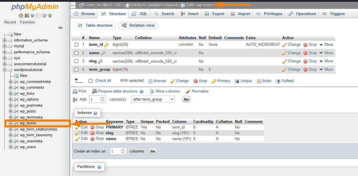 wp_terms Tabel Database WordPress