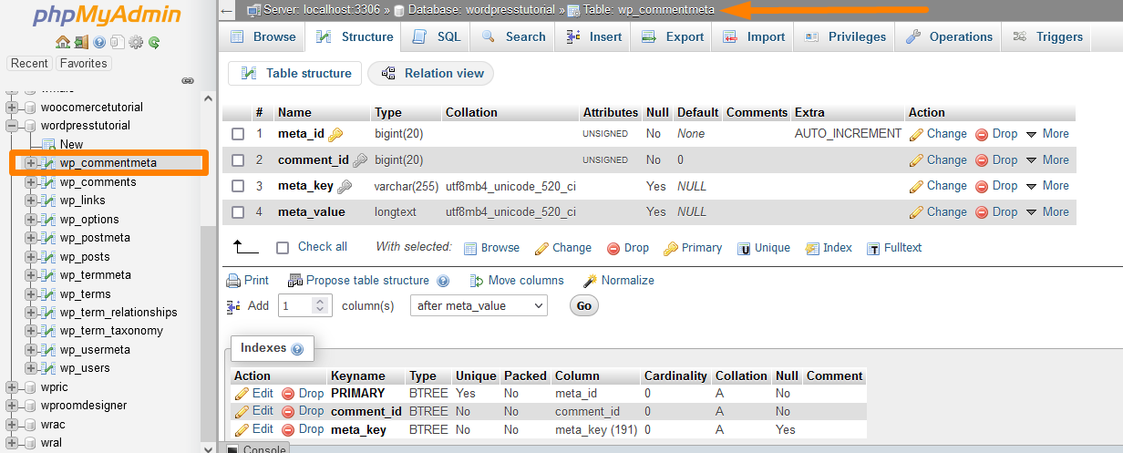 wp_commentmeta Tabel Database WordPress