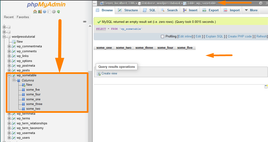 create custom WordPress database tables -3