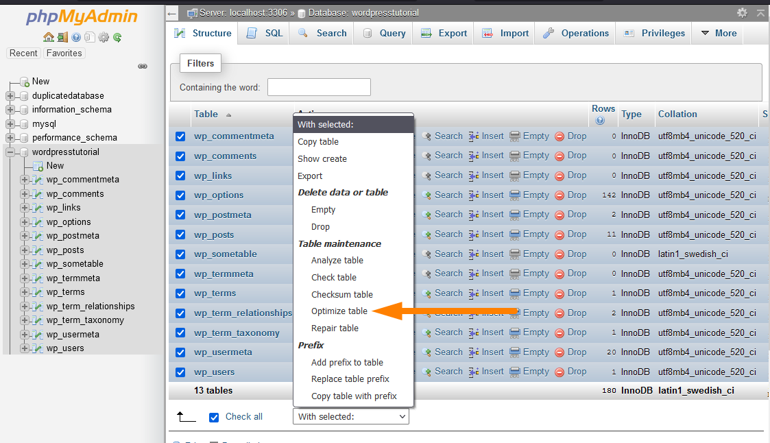 Mengoptimalkan Database WordPress Menggunakan phpMyAdmin -2