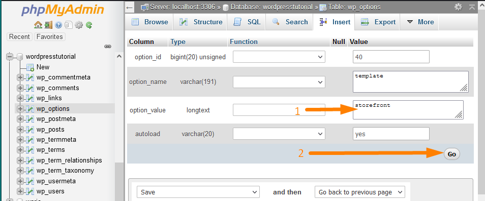 Ubah Tema WordPress Database -2