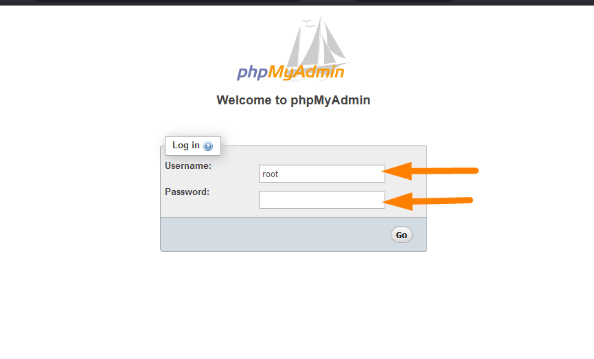 Akses Layar Masuk PhpMyAdmin