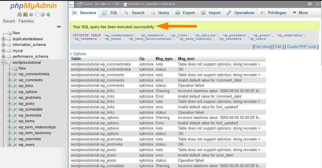 Mengoptimalkan Database WordPress Menggunakan phpMyAdmin -3