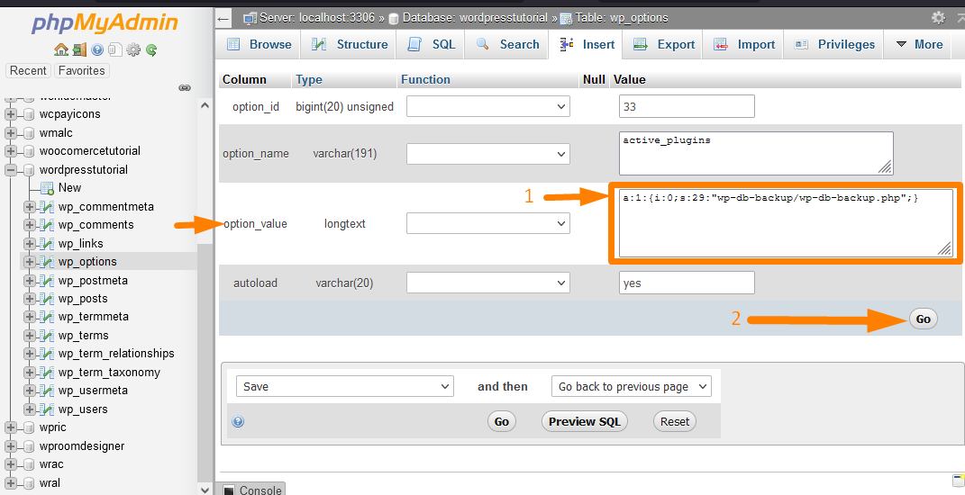 Nonaktifkan semua Plugin WordPress di Database WordPress