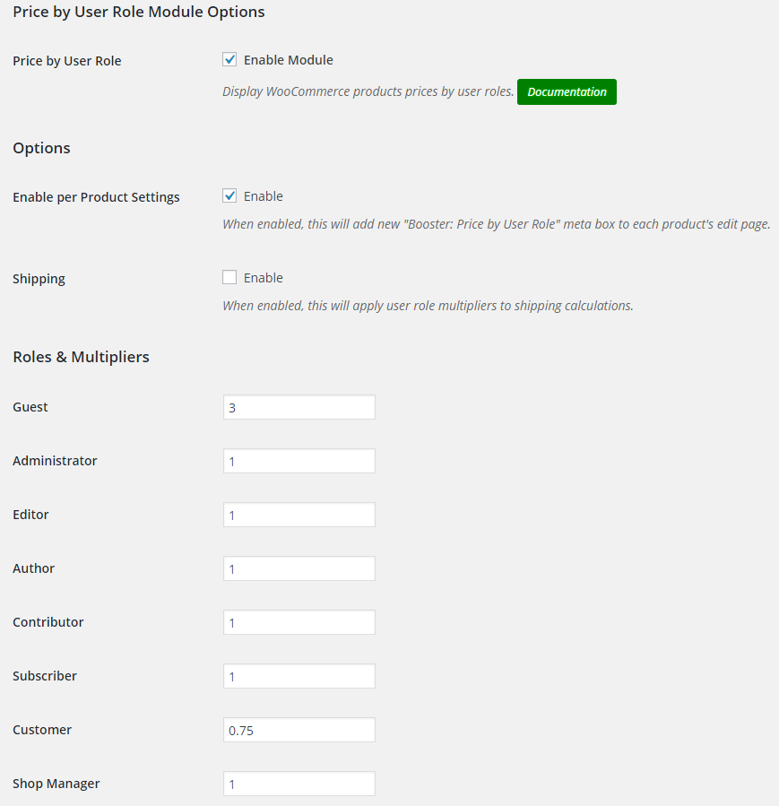woocommerce-цена-роли пользователя