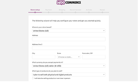 إعدادات متجر woocommerce