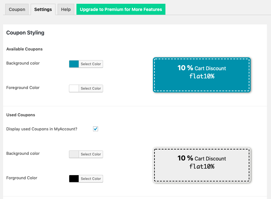 คูปองอัจฉริยะสำหรับ WooCommerce-การตั้งค่า