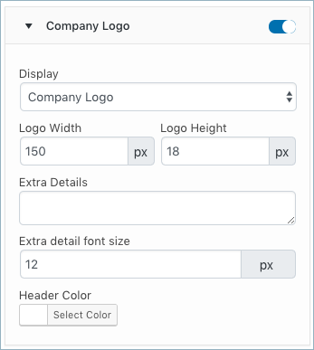 Campos WooCommerce Invoice-Customize Tab-Company Logo