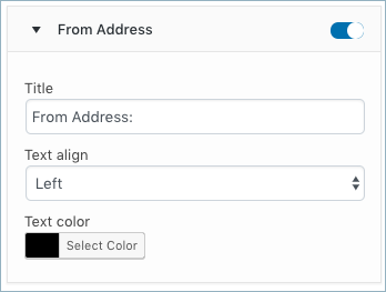 WooCommerce Invoice-Personalizar pestaña-Atributos comunes-Alineación de texto y título