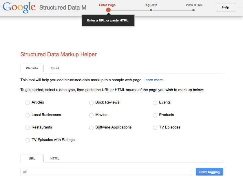 Layar Pembantu Markup Data Terstruktur Google