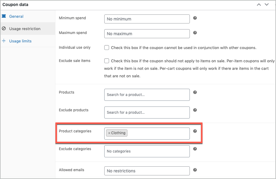 تقييد القسائم على WooCommerce