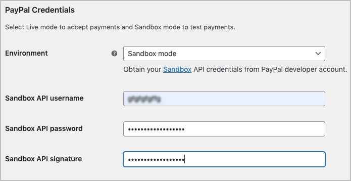 Configurazione della modalità sandbox in PayPal