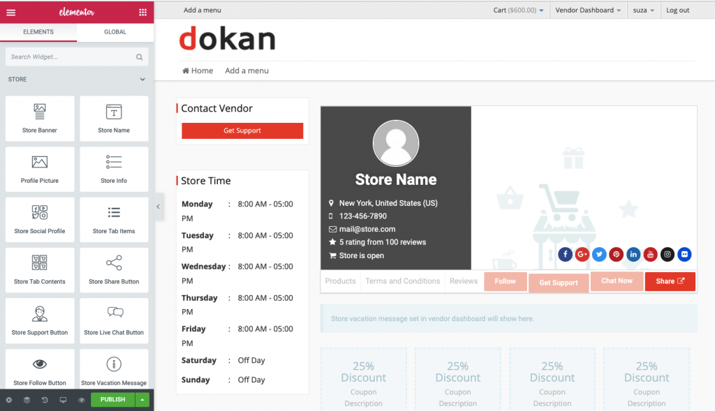 build an eCommerce marketplace with Dokan and Elementor