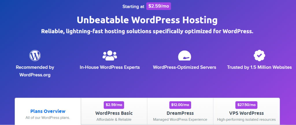 Dreamhost Hosting Plan