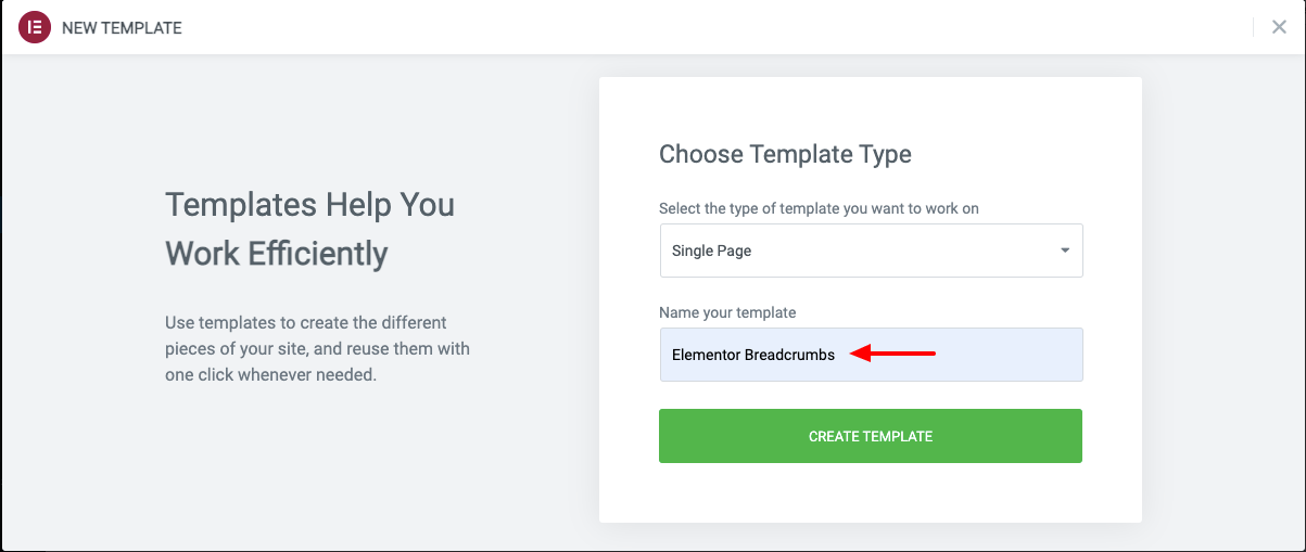 Add Single Page Template 