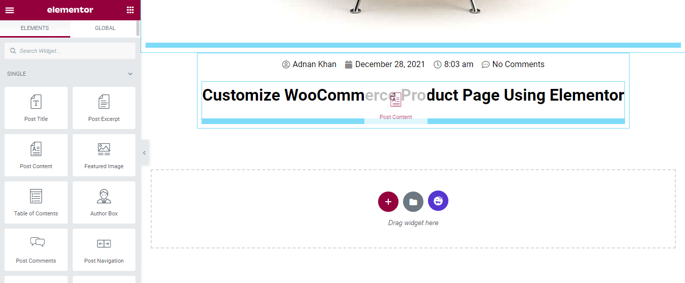 Add Post Content Widget