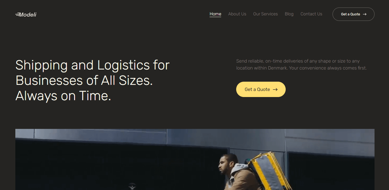 Delivery Company (Business & Services Landing Page Templates)