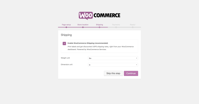 WooCommerceのオンボーディング-配送オプション